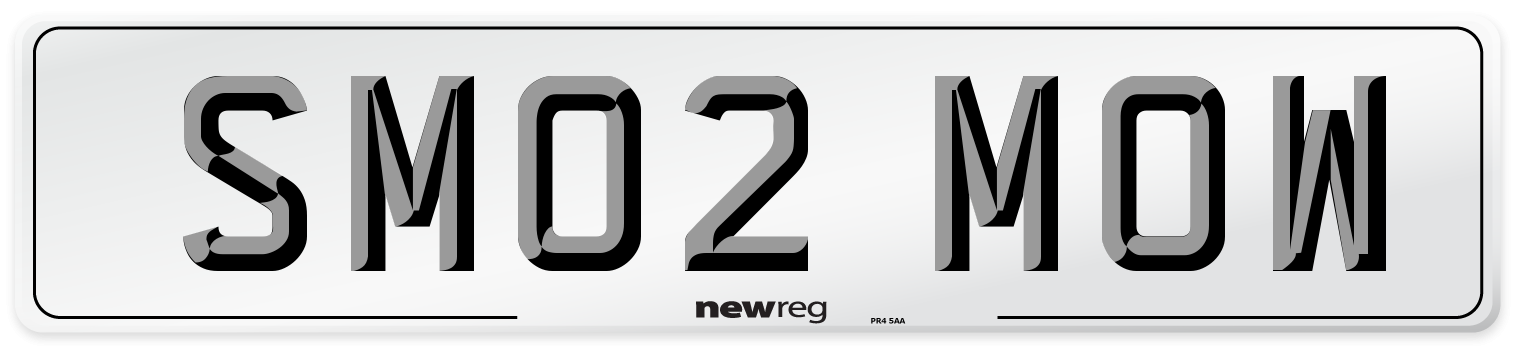 SM02 MOW Number Plate from New Reg